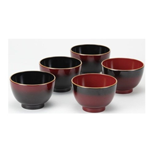 ぼかし塗汁椀揃（山中塗）