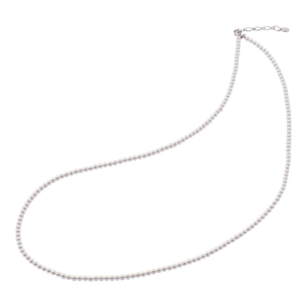 クリスタルパールロングネックレス