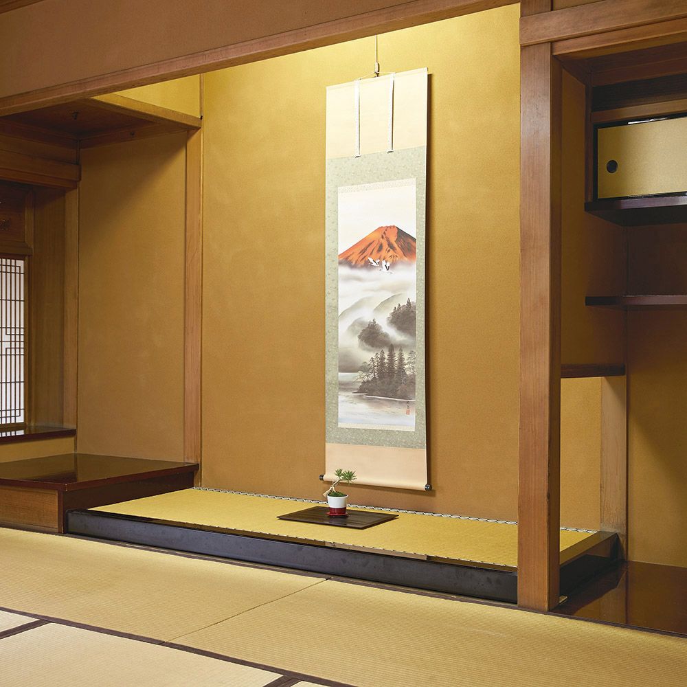 掛軸「赤富士飛翔」（宇田川彩悠）