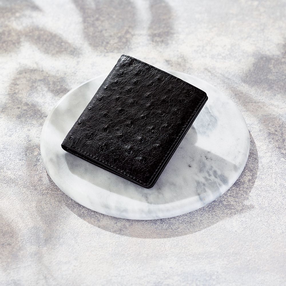 オストリッチ折財布