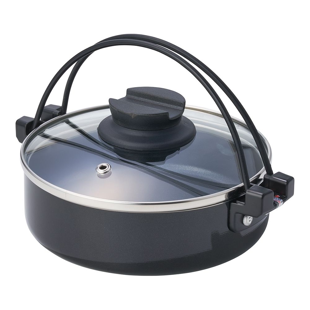 ガラス蓋付すきやき鍋16cm