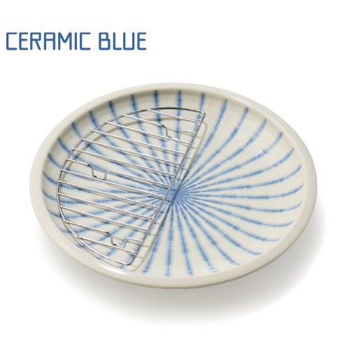 スノコ付大皿（セラミックブルー）