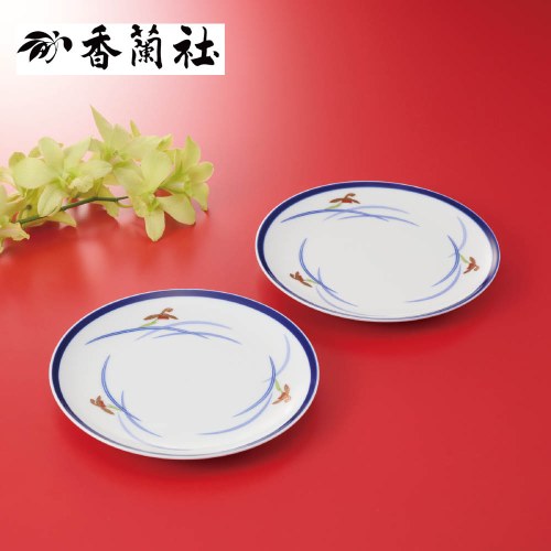 オーキッドブルーム ペアプレート（香蘭社）