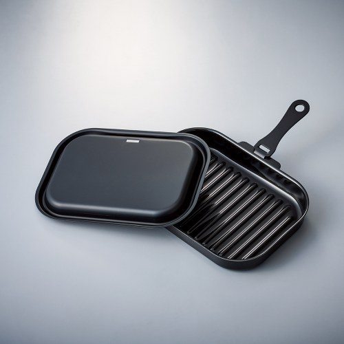 ハンドル付角型グリルパン