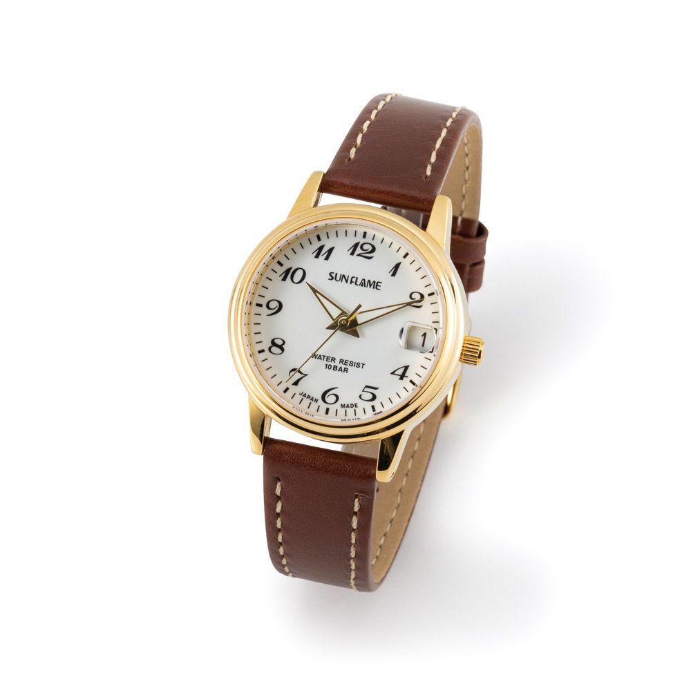 拡大カレンダー付牛革ウォッチ