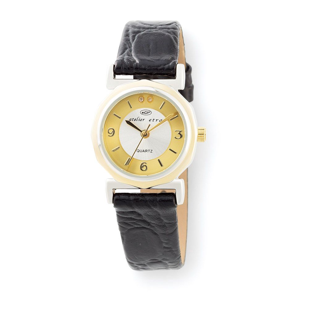 ダイヤ付牛革ウォッチ（アトリエ・エトラ）