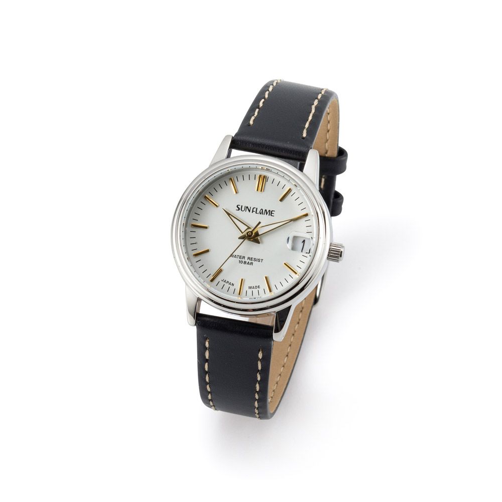 拡大カレンダー付牛革ウォッチ