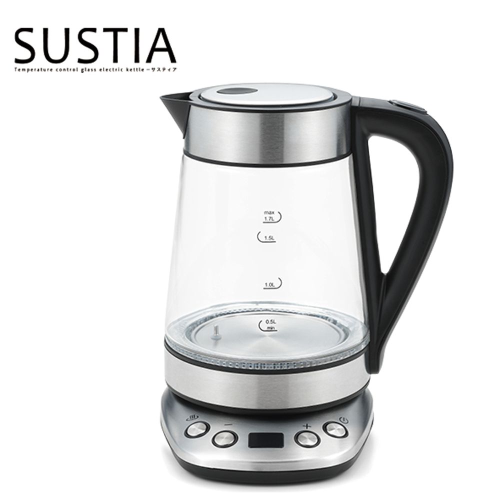 温度調整ガラス電気ケトル(サスティア)