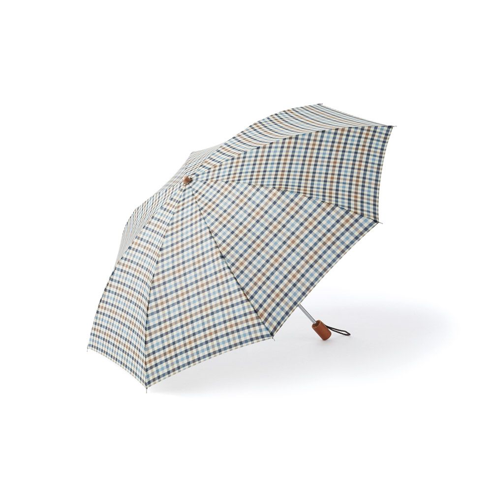 先染格子折りたたみ傘
