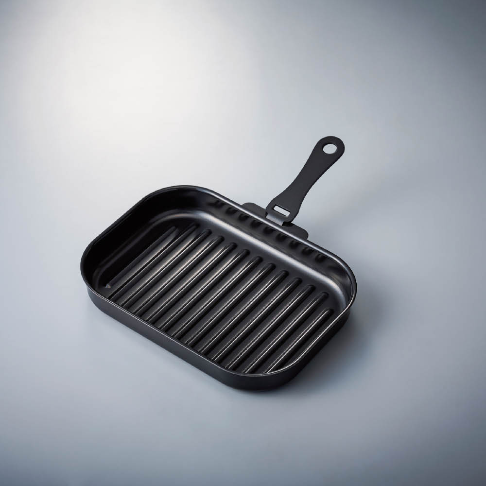 ハンドル付角型グリルパン