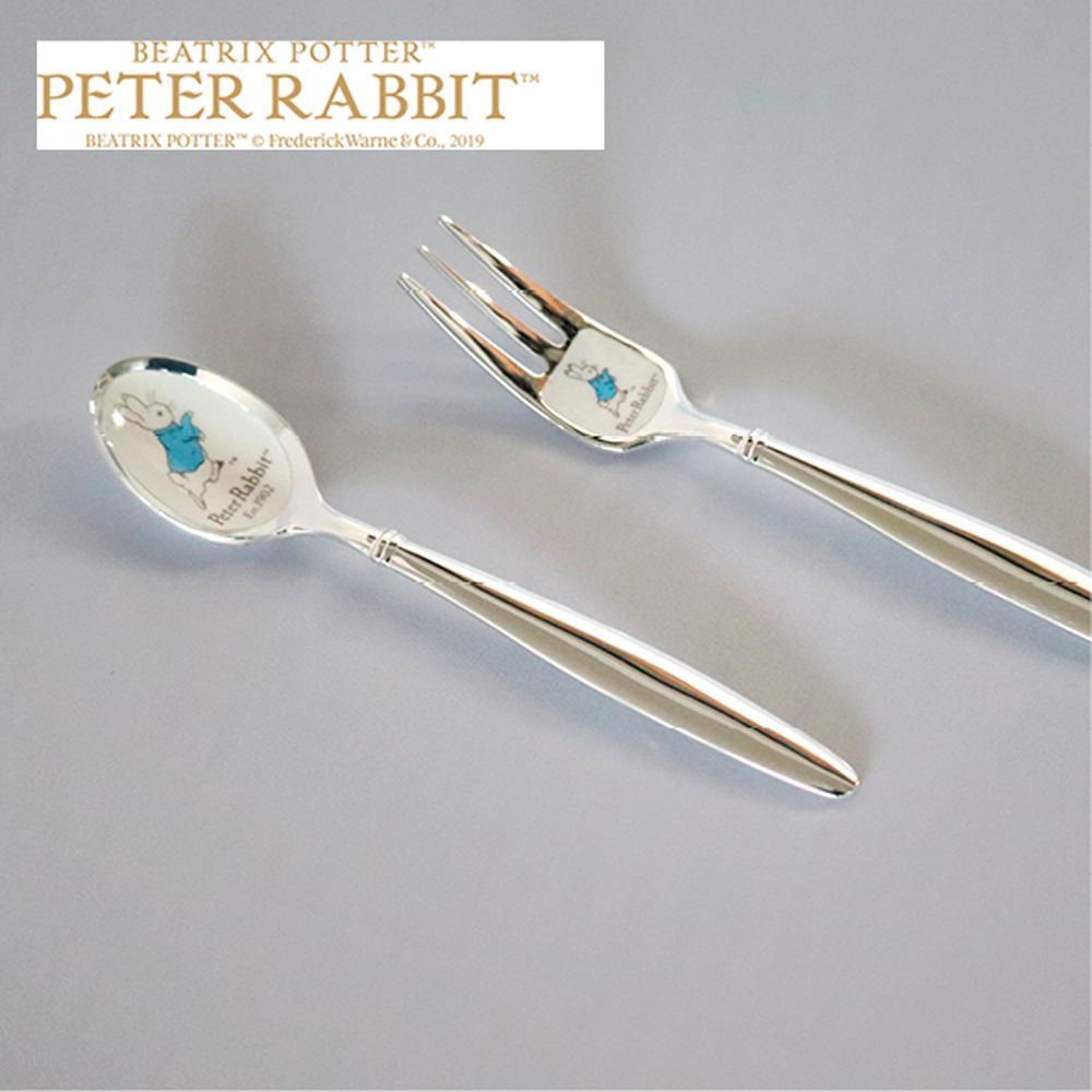 皿中七宝スプーン＆フォーク２個セット（ピーターラビット）