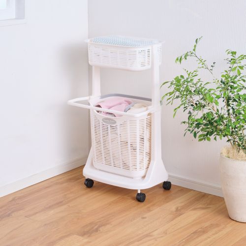 ランドリーバスケット2段 