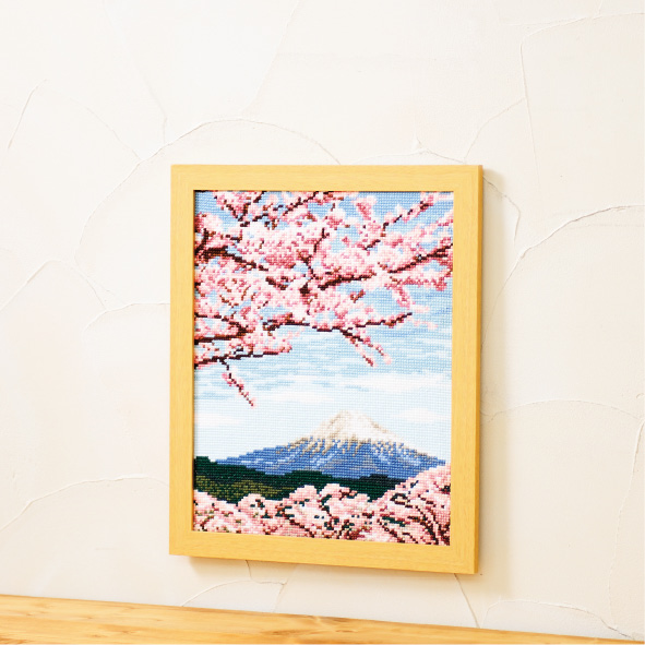 刺繍キット「桜と富士山」